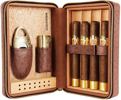 luxury leather cigar travel case